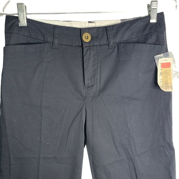 Intro Casual Mid Rise Capri Pants 4P Black Pockets Belt Loops Button Zip NEW - Picture 2 of 6